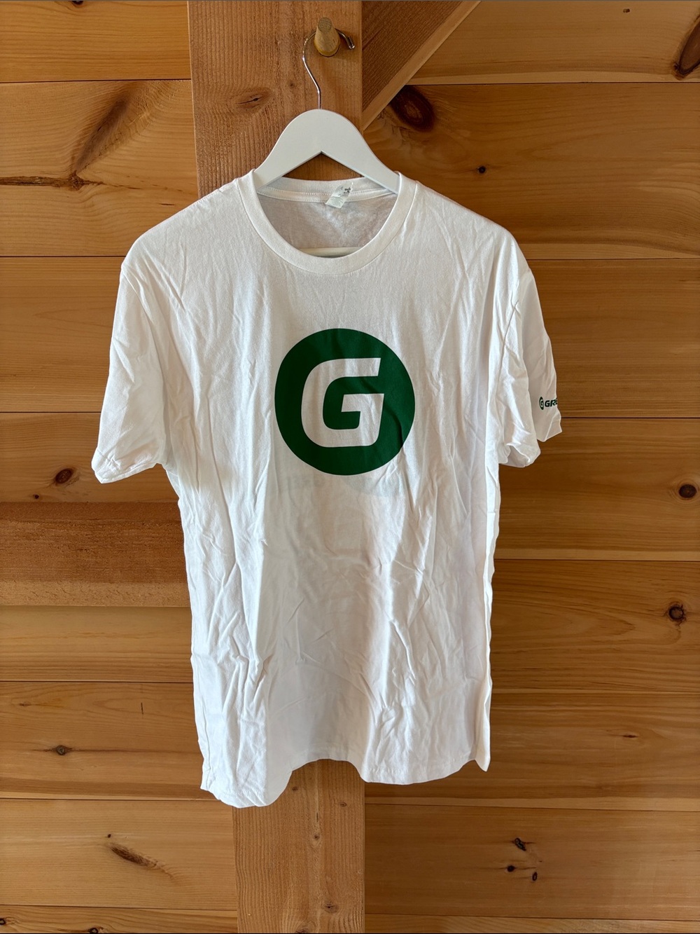 Next Level Apparel White Short-Sleeve Tee with Green 'G' Graphic